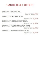 Menu Royal Inde - Les menus, offres et maison spécial