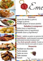 Menu Emethia - Les entrées, salades,....