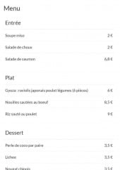 Menu Sushi Eclair - Les entrées, plats et desserts