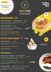 Menu Kozy Food - Les pancakes et bowls,...