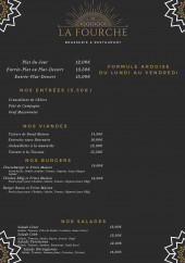 Menu Brasserie La Fourche - Les entrées, viandes et burgers,...