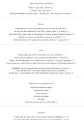 Menu L'Ardésia - La carte