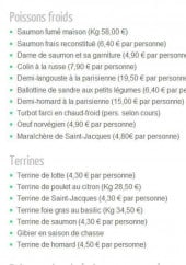 Menu Au Gourmet d'Antony - Les poissons froids et terrines