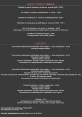 Menu Diana Traiteur -  Les entrées chaudes et desserts 