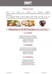 Menu SF Events - Plateaux repas (entreprise)