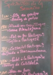 Menu Coração D'ouro - Les spécialités de la semaine