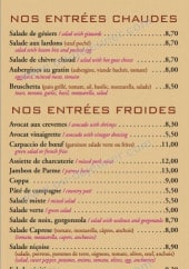 Menu Il Giardino - les entrées à emporter