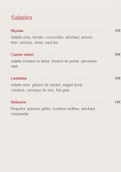 Menu Le Bistroquet - Les salades