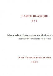 Menu L'Escarbille - La carte blanche à 67€