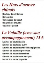 Menu Neuilly traiteur - La cuisine Chinoise