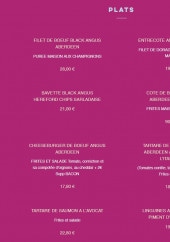 Menu The Heavenway - Les plats