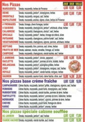 Menu Pizza Presto - Les pizzas 