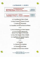 Menu Le Châteaubriand - Le menu du marché à 23,5€