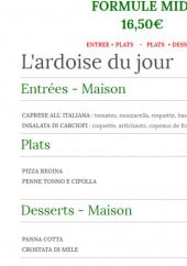 Menu Amore e Fantasia - L'ardoise du jour et formule