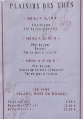 Menu Plaisirs des Thés - Les menus