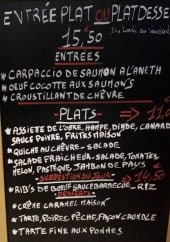 Menu Café des 2 gares - Exemple de menu du jour