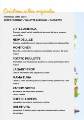 Menu Crêpe Touch - Creations salées