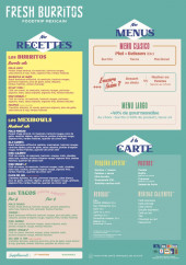 Menu Fresh Burritos - La carte