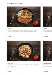 Menu Asian food - Les plats