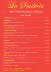 Menu La Scuderia - Les pizzas à emporter 