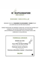Menu Bœuf et Beurre - La formule unique