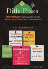 Menu Diffa Pizza - diffa pizza asnieres menu et carte