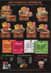 Menu Diffa Pizza - Les Formules Sandwichs