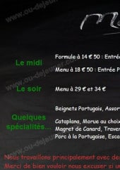 Menu Au Petit Chalet - Les menus