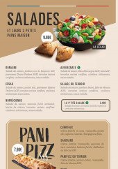 Menu Pizza Cosy - Les salades et panipizz