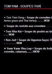 Menu Le Petit Thai - Les soupes