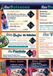 Menu Hé ! Pâtes moi - Boissons, desserts, salades, tex-mex, paninis