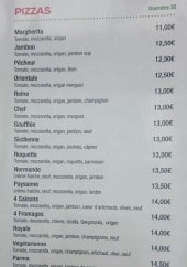 Menu Gelateria Verdi - Pizzas