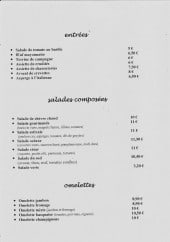 Menu L'imprévu - Entrées, salades et omelettes 