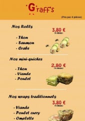 Menu Graff's - Les rolls, quiches et wraps