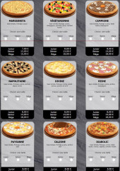 Menu Vulcano Pizza - Les pizzas