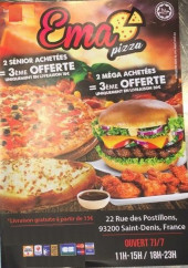 Menu Ema Pizza - Carte et menu Ema Pizza Saint-Denis