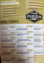 Menu One Pizza - Les pizzas base tomate