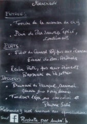 Menu Rochette - Un exemple d' ardoise du jour