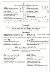 Menu La Tradition - Les vins, cocktails et spiritueux,...