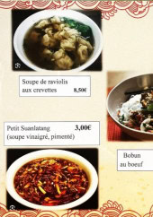 Menu Thé Vert - Les soupes, udon et bo bun,...