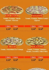 Menu Good Food - Les pizzas: good food, paysanne, cheese ...
