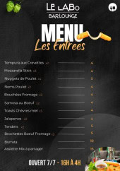 Menu Le Labo - Les entrées