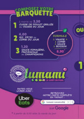 Menu Lumami - Les sandwichs, barquettes