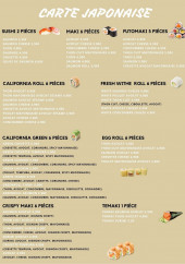 Menu Poke Sushi - Les sushis, makis, ...