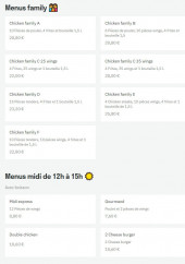 Menu Chilli Chiken P - Les menus family, menus midi