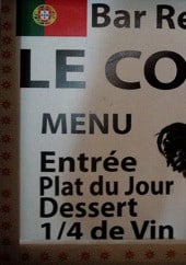 Menu Le Coq D'or - Entreés, plats, desserts