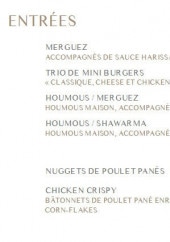 Menu Grill Bar - Les entrées