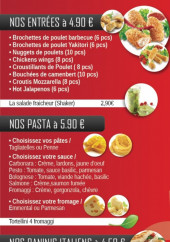 Menu Pizza Beneto - Les entrées, pâtes, paninis et salades