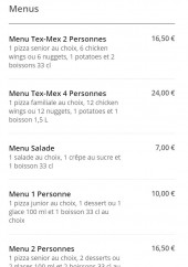 Menu Pizza News - Les menus