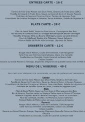 Menu Auberge du Château Bleu - Les entrées, les plats...
